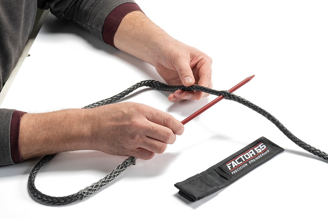 Factor 55 Winch Cable Repair Tool, Fast Fid, For Use with Synthetic Cable Up to 5/8 Inch Diameter, Red, Includes Carrying Pouch – 00420-01