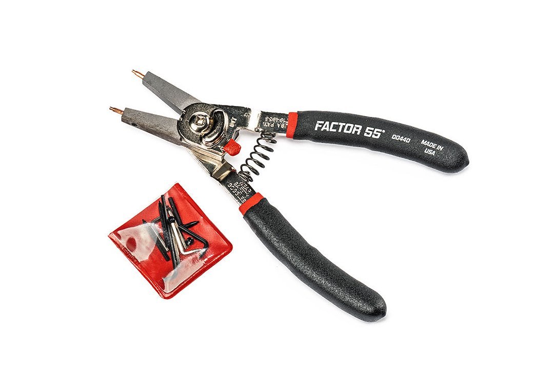 Factor 55 Pliers, Internal/ External Snap Ring, Work with 3/8 Inch to 2 Inch Internal Snap Rings and 1/4 Inch to 2 Inch External Snap Rings – 00440