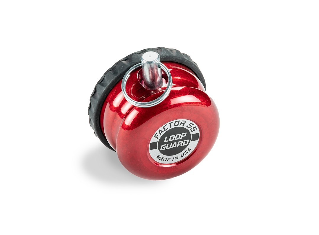 Factor 55 Winch Cable Stop, Loop Guard, Fits 7/16 Inch Steel Cable, One Piece Design, Red, Aluminum – 00450-01