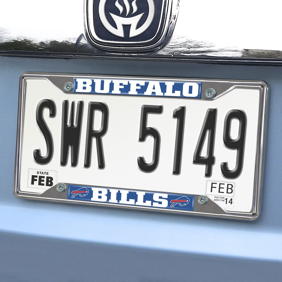 Fan Mats License Plate Frame, Nfl Buffalo Bills, Chrome Plated, Metal – 15527