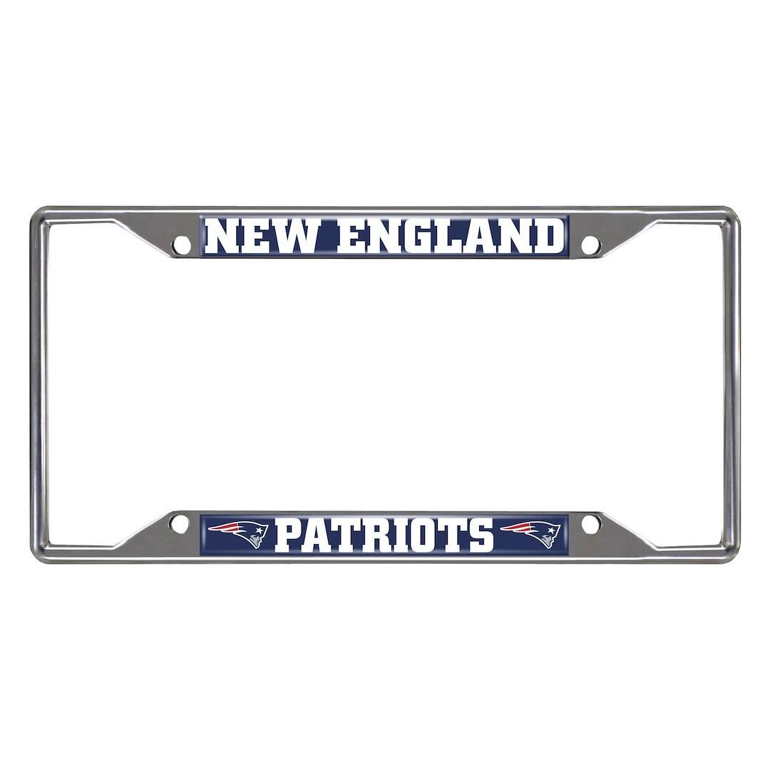 Fan Mats License Plate Frame, Nfl New England Patriots, Chrome Plated, Metal – 17211