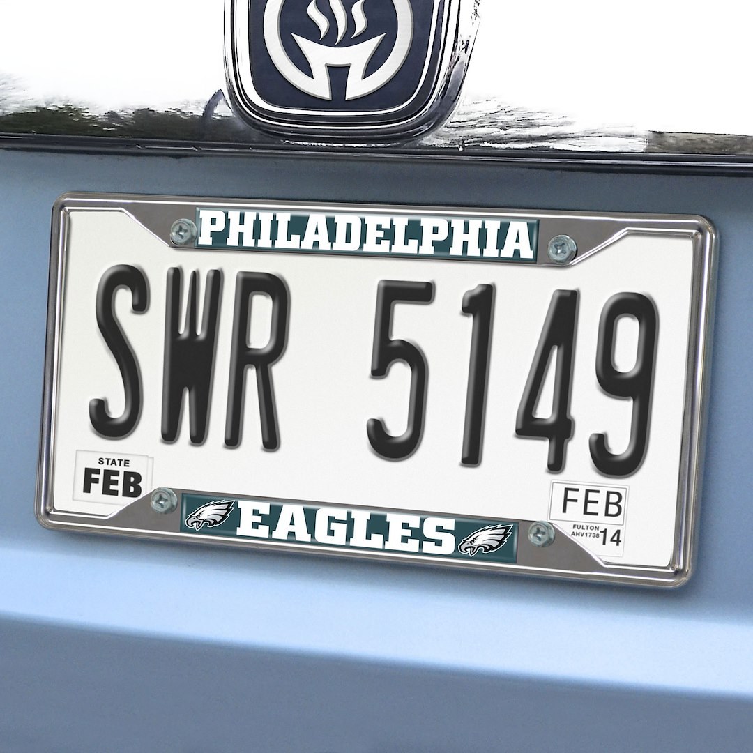 Fan Mats License Plate Frame, Nfl Philadelphia Eagles, Chrome Plated, Metal – 17215