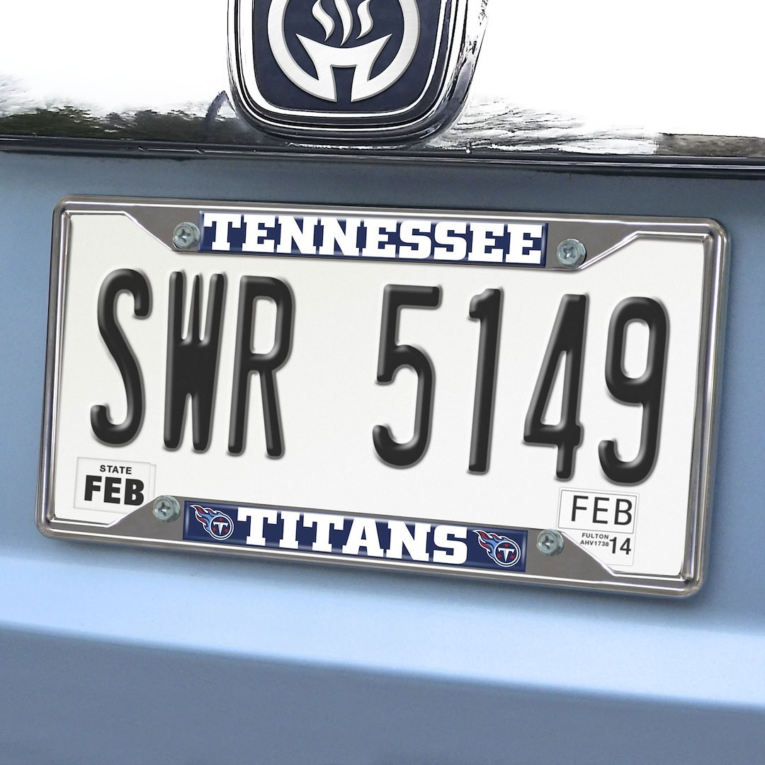 Fan Mats License Plate Frame, Nfl Tennessee Titans, Chrome Plated, Metal – 21391