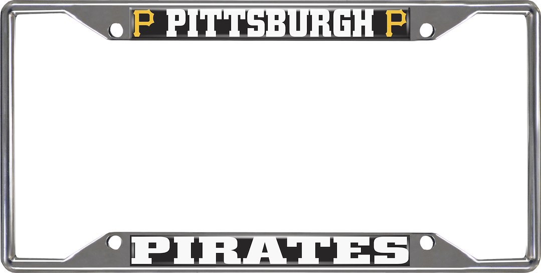 Fan Mats License Plate Frame, Mlb Pittsburgh Pirates, Chrome Plated, Metal – 26686