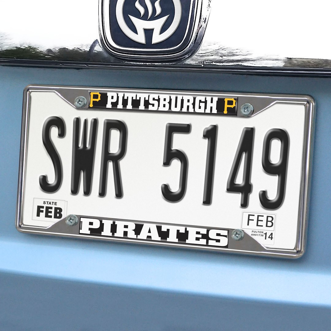 Fan Mats License Plate Frame, Mlb Pittsburgh Pirates, Chrome Plated, Metal – 26686