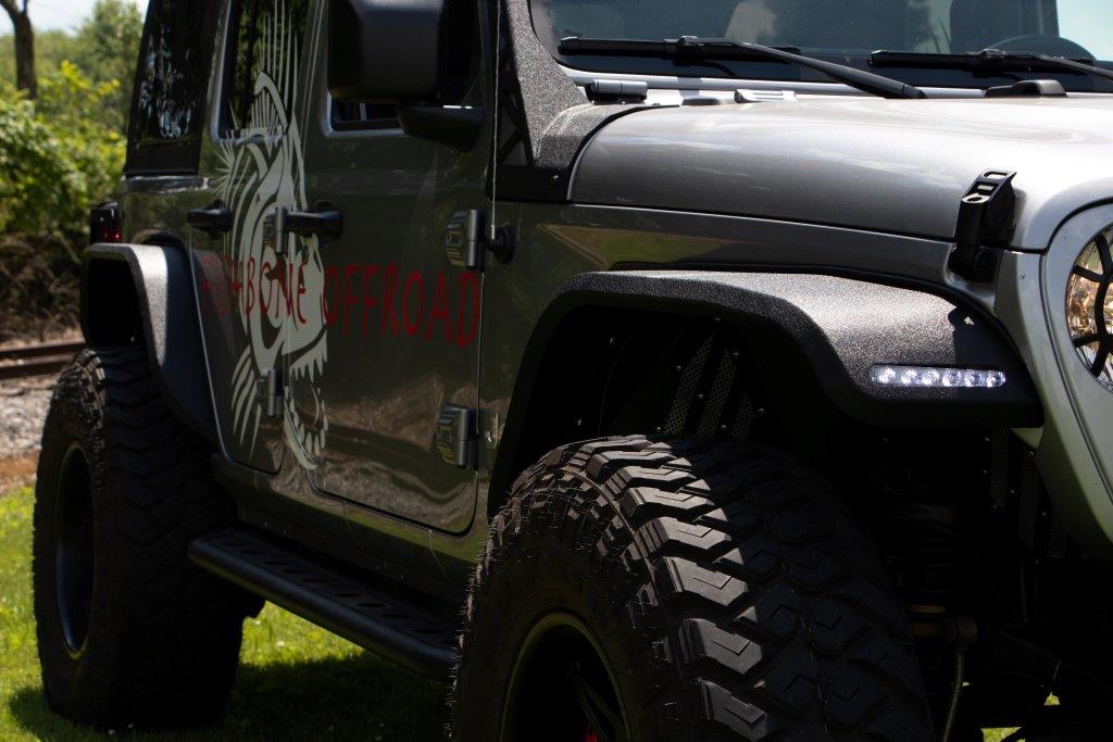 Firman Power Fender Flare, Elite, Bolt-On, Tube Style, Textured, Powder Coated, Black, Steel, Set of 2 – 1705