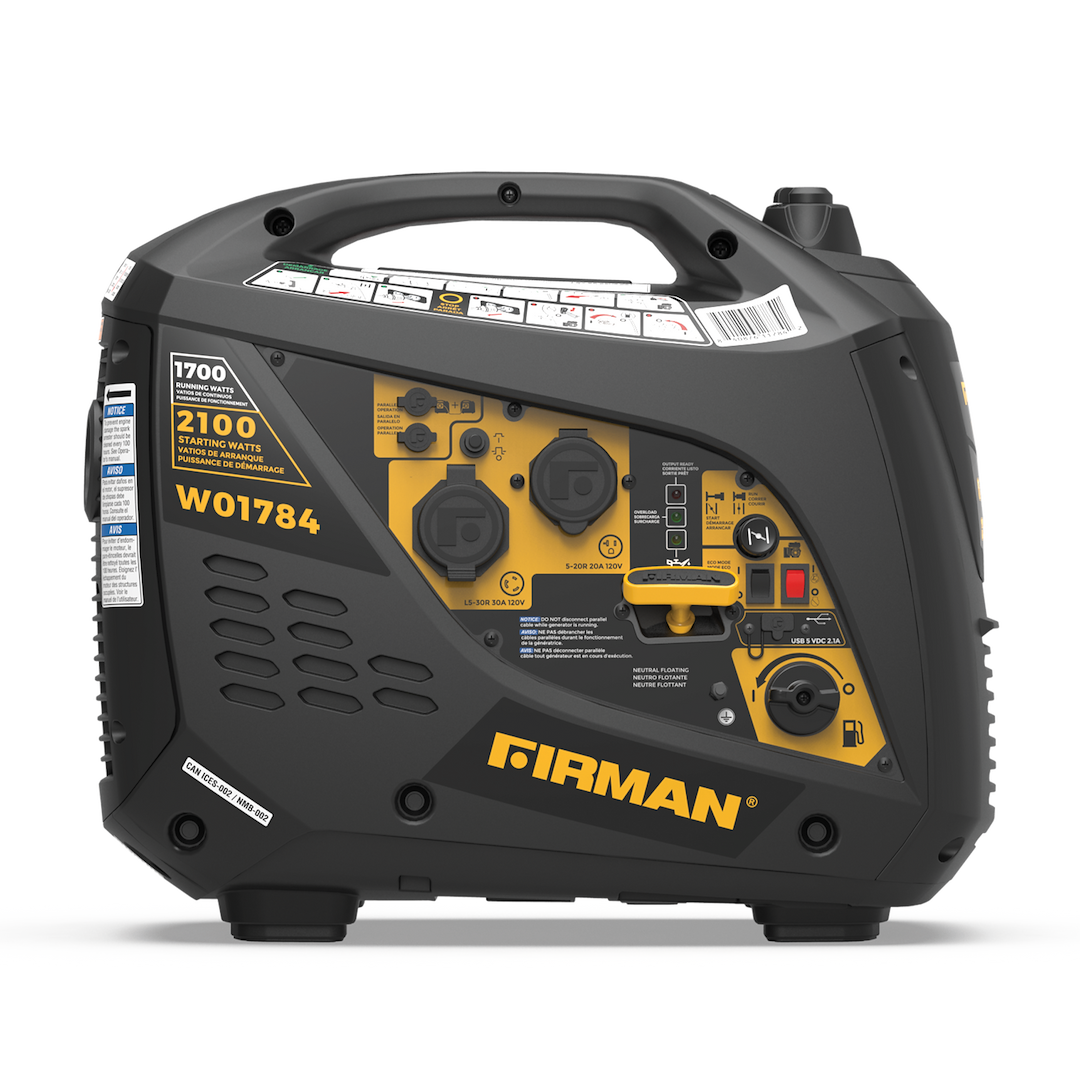 Firman Power Generator Power, Whisper Series, Inverter, Recoil Start, Open Frame, 80 Cc/ Ohv/ Air Cooled/ 4-Stroke Single Cylinder Engine – W01784