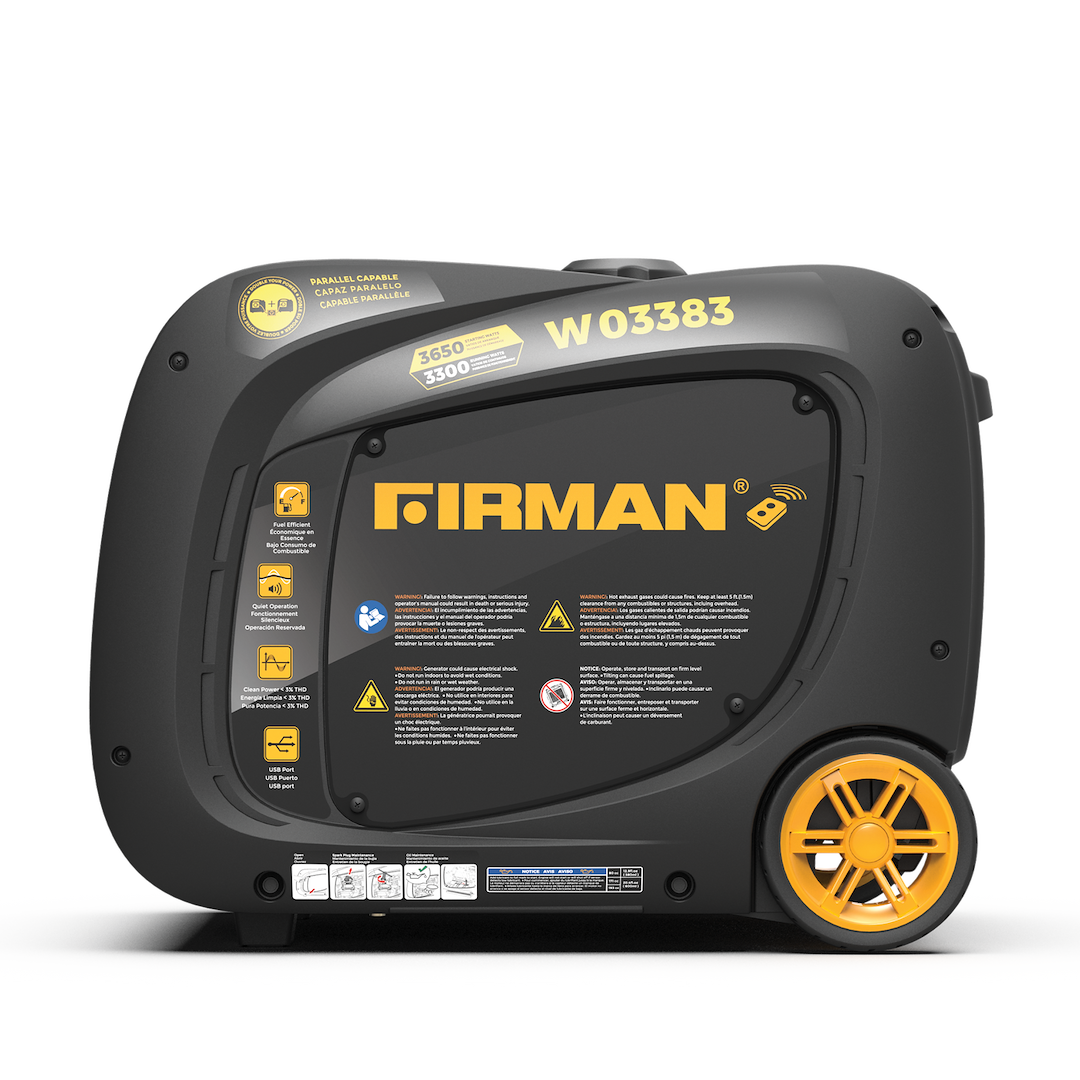 Firman Power Generator Power, Whisper Series, Inverter, Recoil/ Electric/ Remote Start – W03383