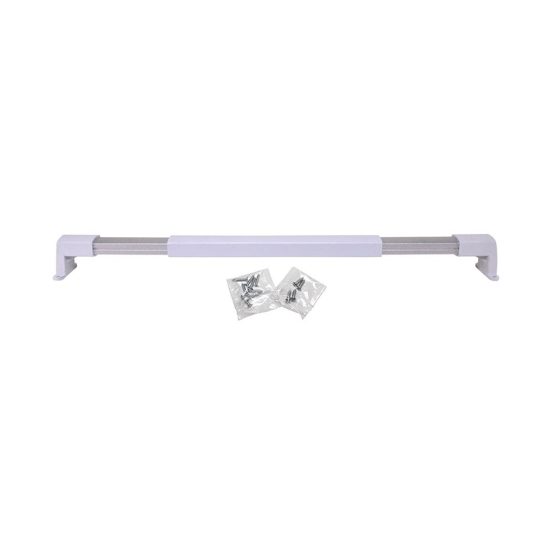 Faulkner Screen Door Push Bar, Single Bar Style, Adjustable from 21 Inch to 28-3/4 Inch Length X 1-3/8 Inch Width X 1-7/8 Inch Depth, White – 400000