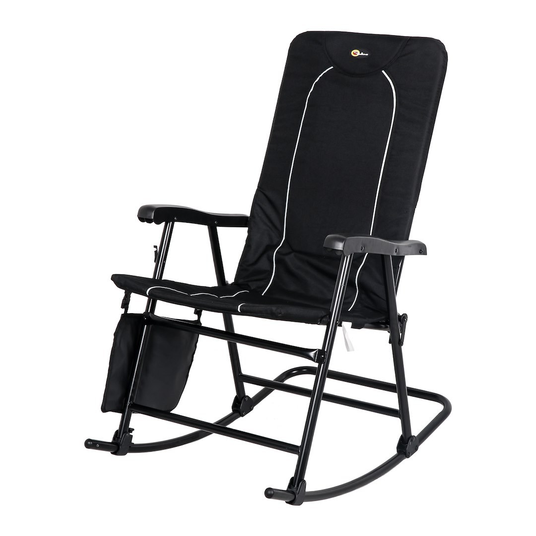 Faulkner Camping Chair, Dakota, Rocking Chair, 42.1 Inch Depth X 22 Inch Width X 35.8 Inch Height, 300 Pound Weight Capacity, Foldable, Black – 49597H