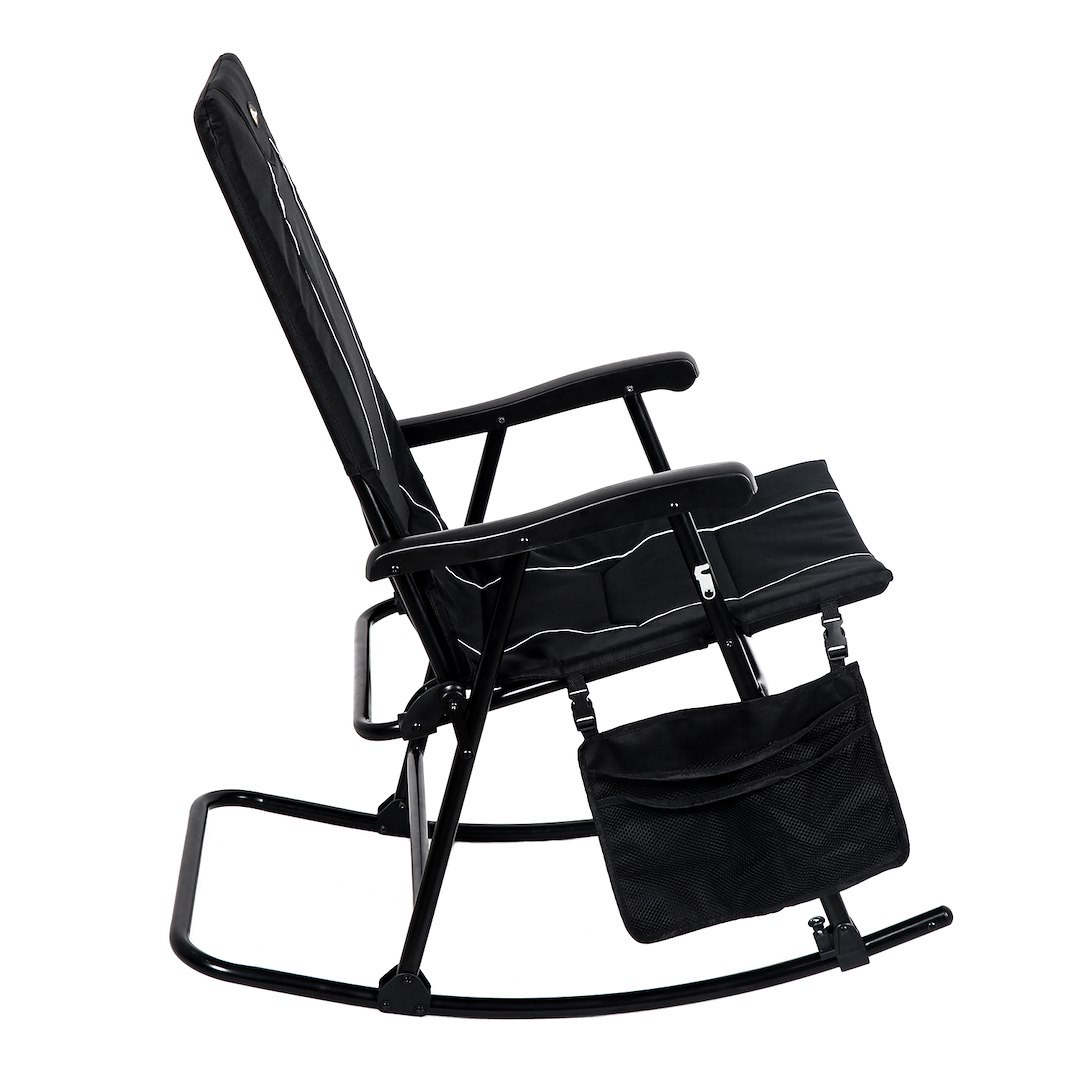 Faulkner Camping Chair, Dakota, Rocking Chair, 42.1 Inch Depth X 22 Inch Width X 35.8 Inch Height, 300 Pound Weight Capacity, Foldable, Black – 49597H