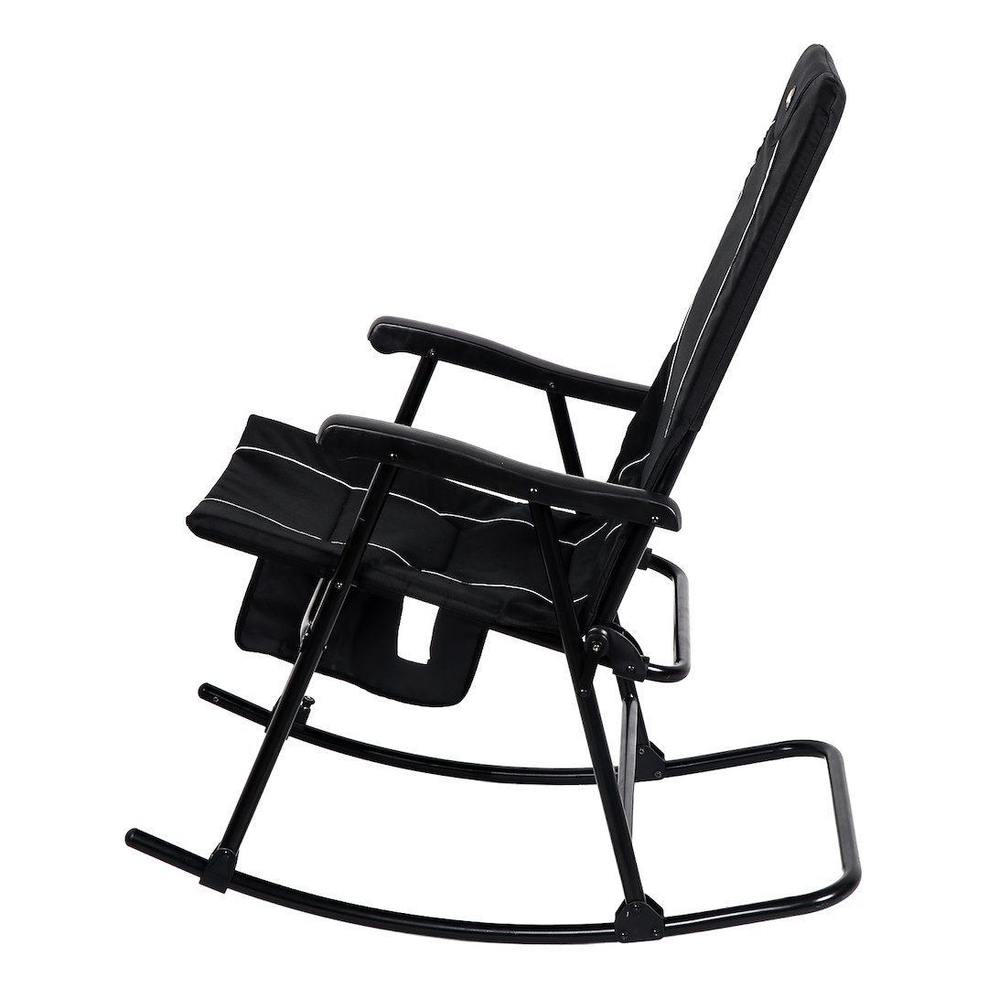 Faulkner Camping Chair, Dakota, Rocking Chair, 42.1 Inch Depth X 22 Inch Width X 35.8 Inch Height, 300 Pound Weight Capacity, Foldable, Black – 49597H