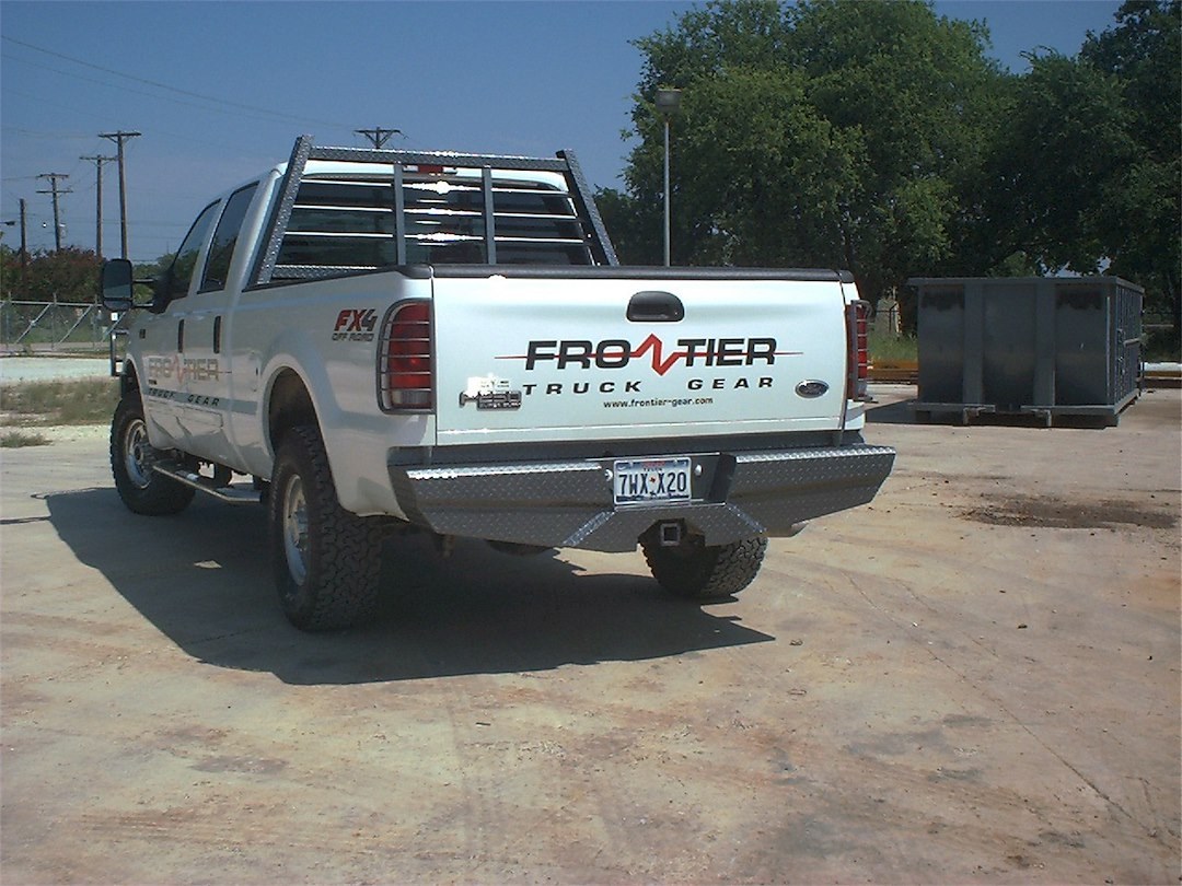Frontier Truck Gear Bumper, Diamond, One Piece Design, Mounting Hardware Included, Compatible with OE Receiver Hitch – 100-10-8008