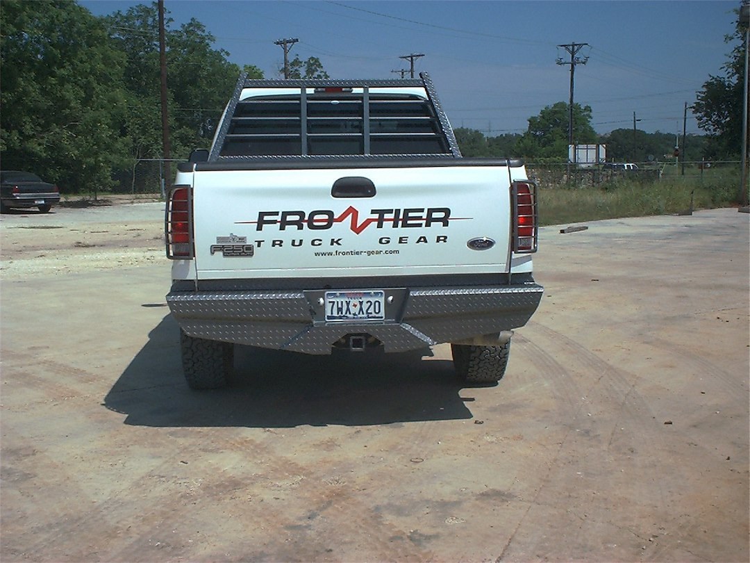 Frontier Truck Gear Bumper, Diamond, One Piece Design, Mounting Hardware Included, Compatible with OE Receiver Hitch – 100-10-8008