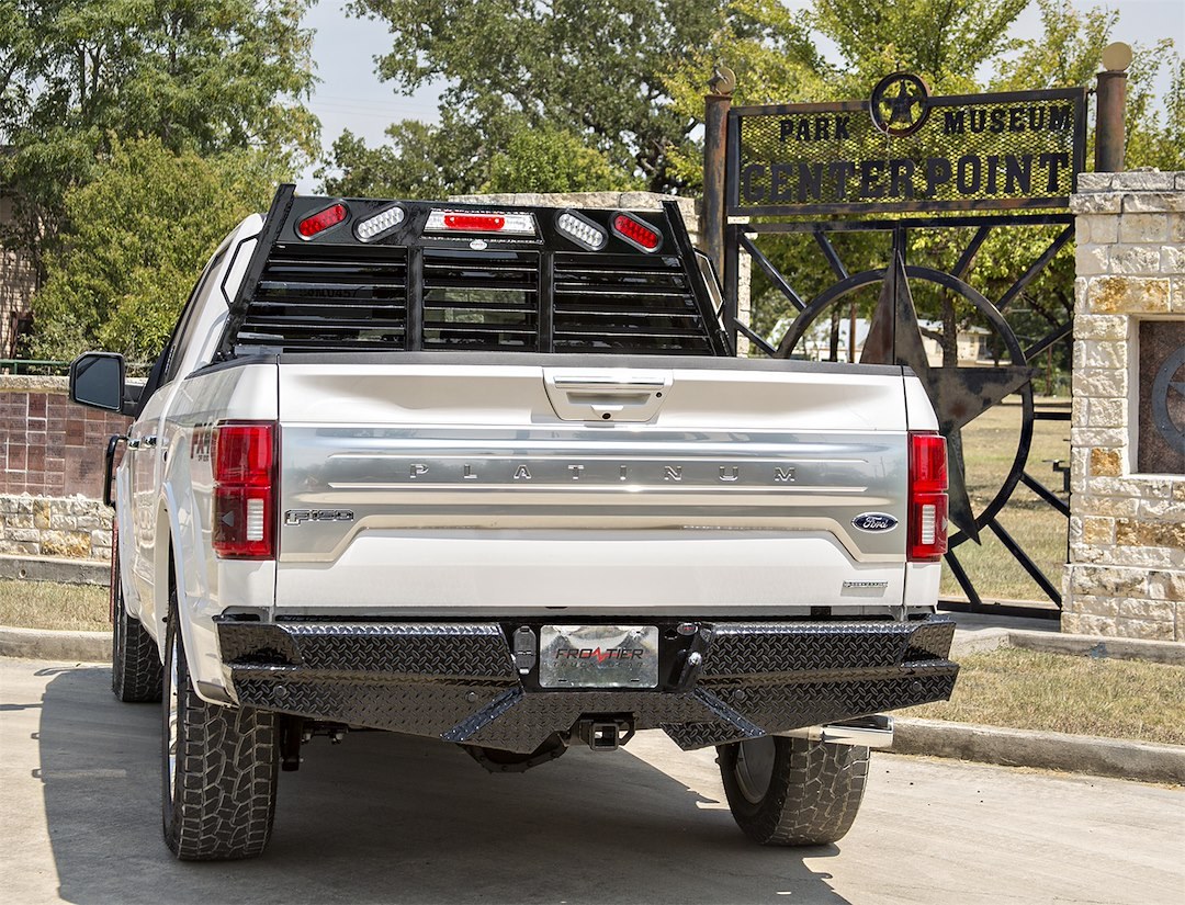 Frontier Truck Gear Bumper, Diamond, One Piece Design, Mounting Hardware Included, Compatible with OE Receiver Hitch – 100-11-5010