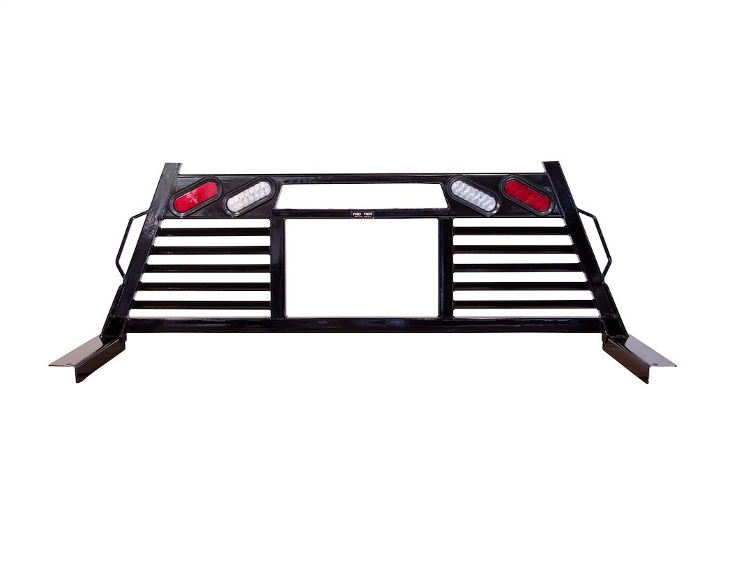 Frontier Truck Gear Headache Rack, Louvered with Window Cutout, Powder Coated, Black, Steel, With Mounting Kit/ Lights – 110-12-3009