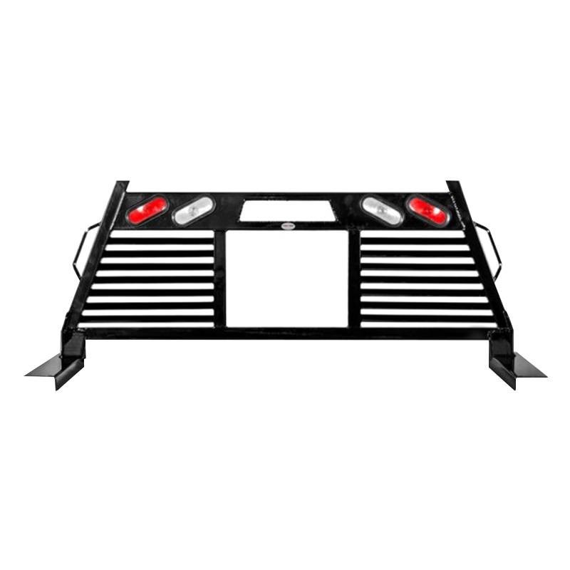 Frontier Truck Gear Headache Rack, Frame Only, Powder Coated, Black, Steel, With Mounting Kit/ with Backup and Brake Lights – 110-21-9009