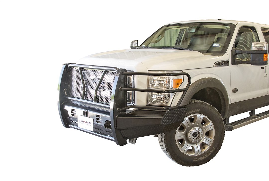Frontier Truck Gear Bumper, Pro, One Piece Design, Mounting Hardware Included, With Grille Guard, Without Winch Mount – 130-11-1005