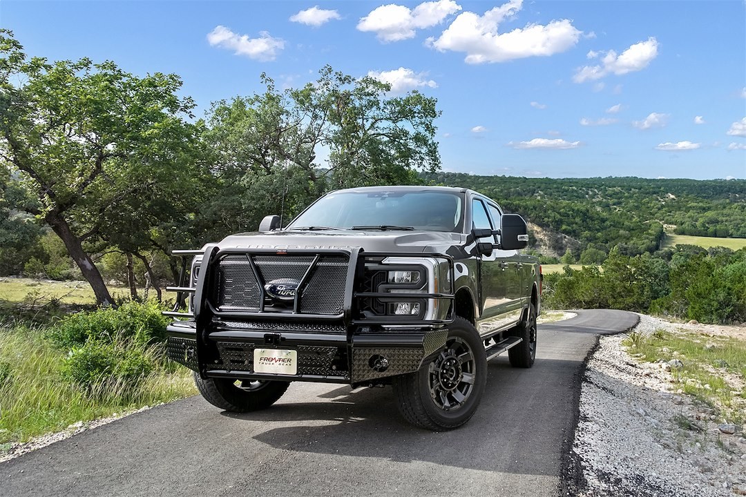 Frontier Truck Gear Bumper, Commercial, One Piece Design, Mounting Hardware Included, With Grille Guard, Without Winch Mount – 170-12-3007