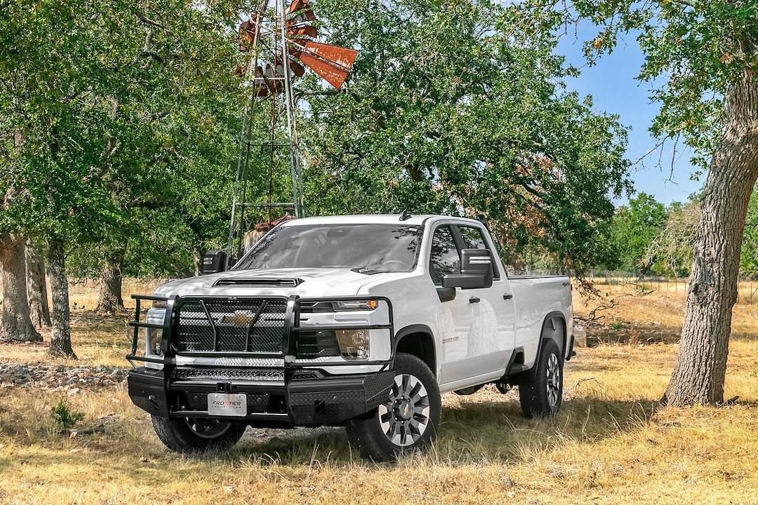 Frontier Truck Gear Bumper, Commercial, One Piece Design, Mounting Hardware Included, With Grille Guard, Without Winch Mount – 170-22-4005