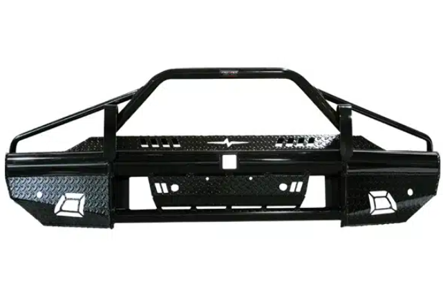 Frontier Truck Gear Bumper, Commercial Xtreme, One Piece Design, Mounting Hardware Included, With Bull Bar, Without Winch Mount – 180-22-0005
