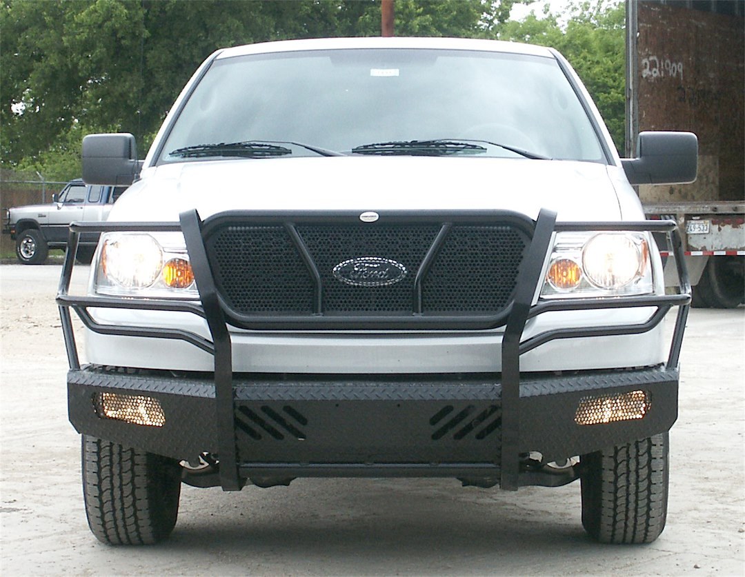 Frontier Truck Gear Bumper, Original, One Piece Design, Mounting Hardware Included, With Grille Guard, Without Winch Mount – 300-10-4005