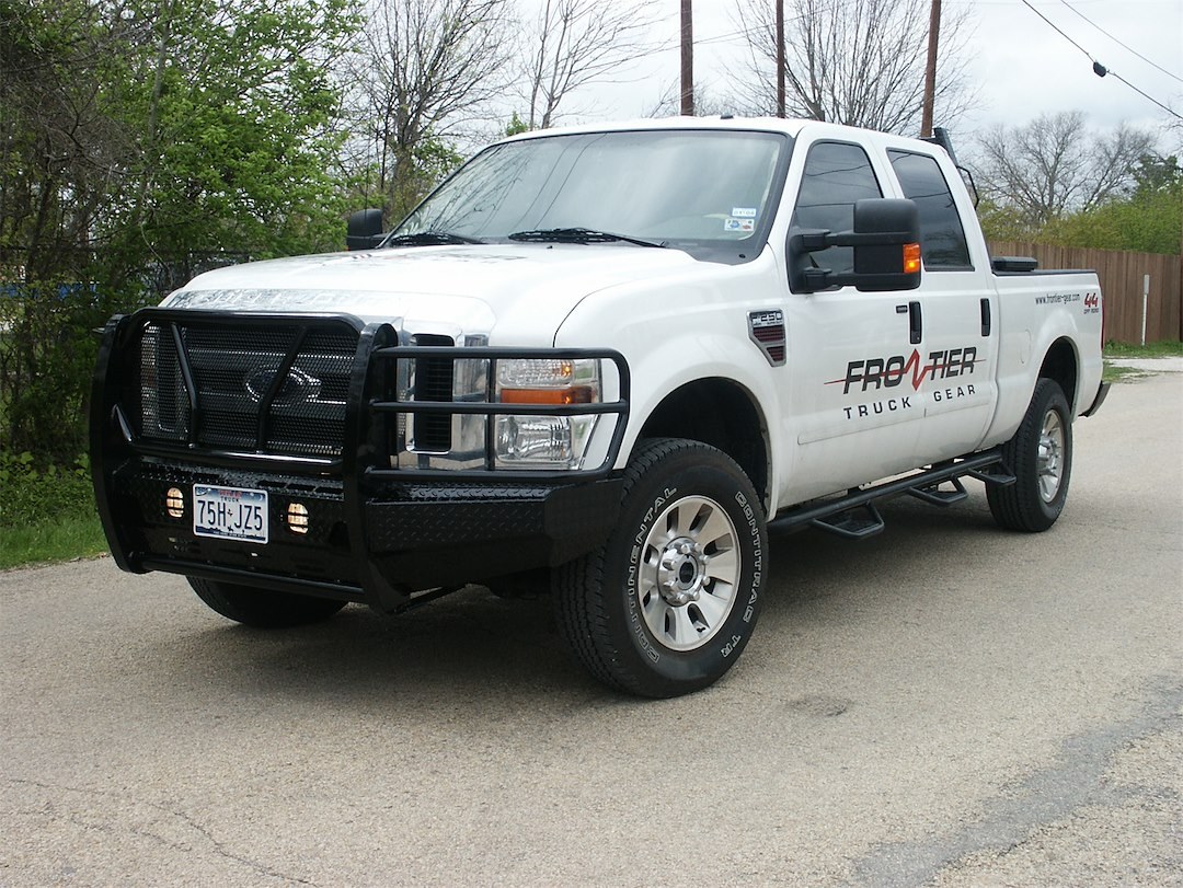 Frontier Truck Gear Bumper, Original, One Piece Design, Mounting Hardware Included, With Grille Guard, Without Winch Mount – 300-10-8005