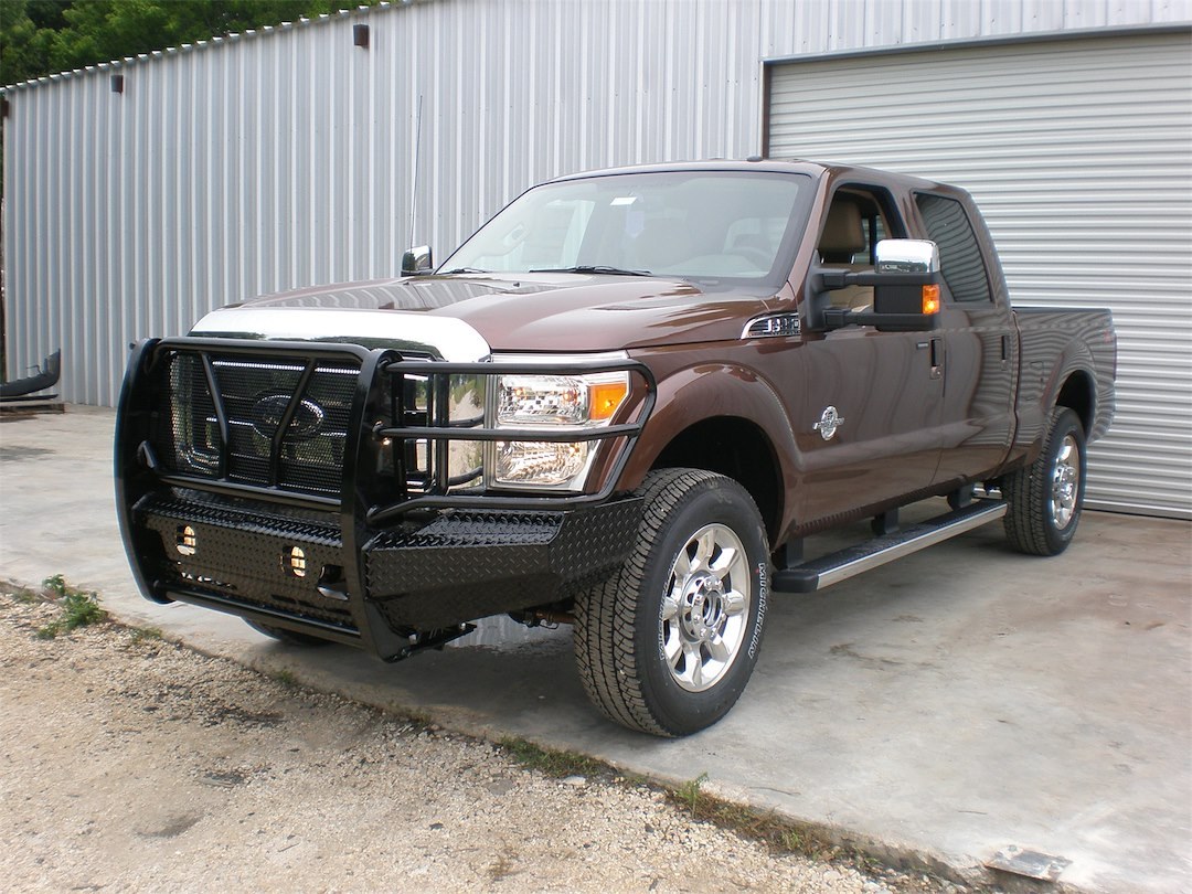 Frontier Truck Gear Bumper, Original, One Piece Design, Mounting Hardware Included, With Grille Guard, Without Winch Mount – 300-11-1005