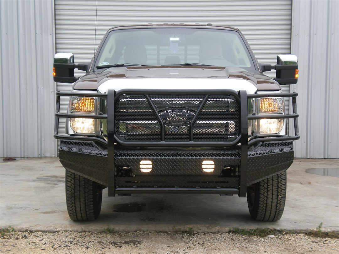 Frontier Truck Gear Bumper, Original, One Piece Design, Mounting Hardware Included, With Grille Guard, Without Winch Mount – 300-11-1005
