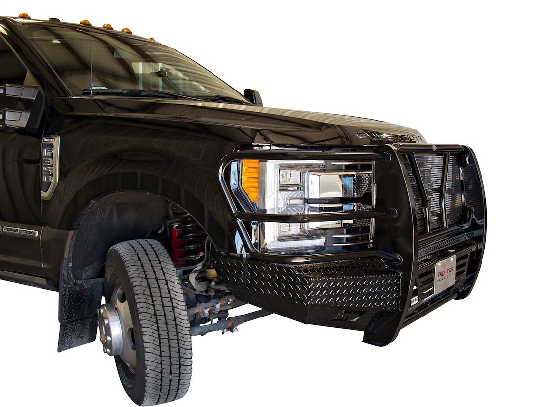 Frontier Truck Gear Bumper, Original, One Piece Design, Mounting Hardware Included, With Grille Guard, Without Winch Mount – 300-11-7006