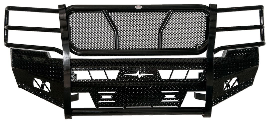 Frontier Truck Gear Bumper, Original, One Piece Design, Mounting Hardware Included, With Grille Guard, Without Winch Mount – 300-21-1005
