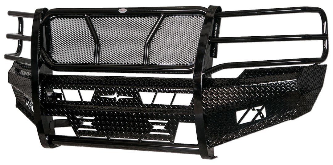 Frontier Truck Gear Bumper, Original, One Piece Design, Mounting Hardware Included, With Grille Guard, Without Winch Mount – 300-21-1005