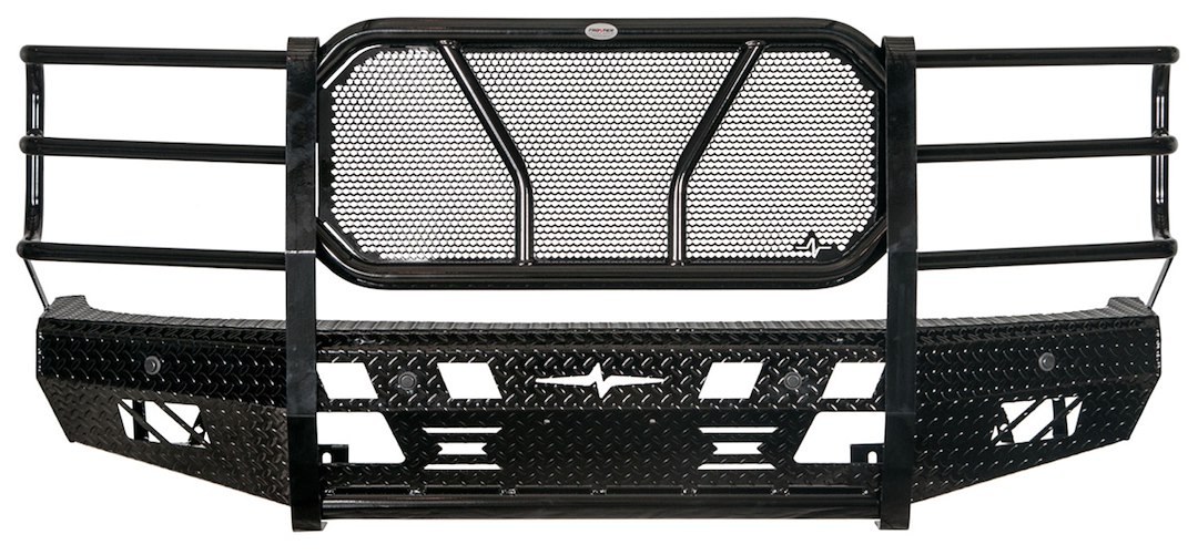 Frontier Truck Gear Bumper, Original, One Piece Design, Mounting Hardware Included, With Grille Guard, Without Winch Mount – 300-21-4009