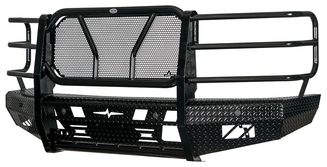 Frontier Truck Gear Bumper, Original, One Piece Design, Mounting Hardware Included, With Grille Guard, Without Winch Mount – 300-21-4009