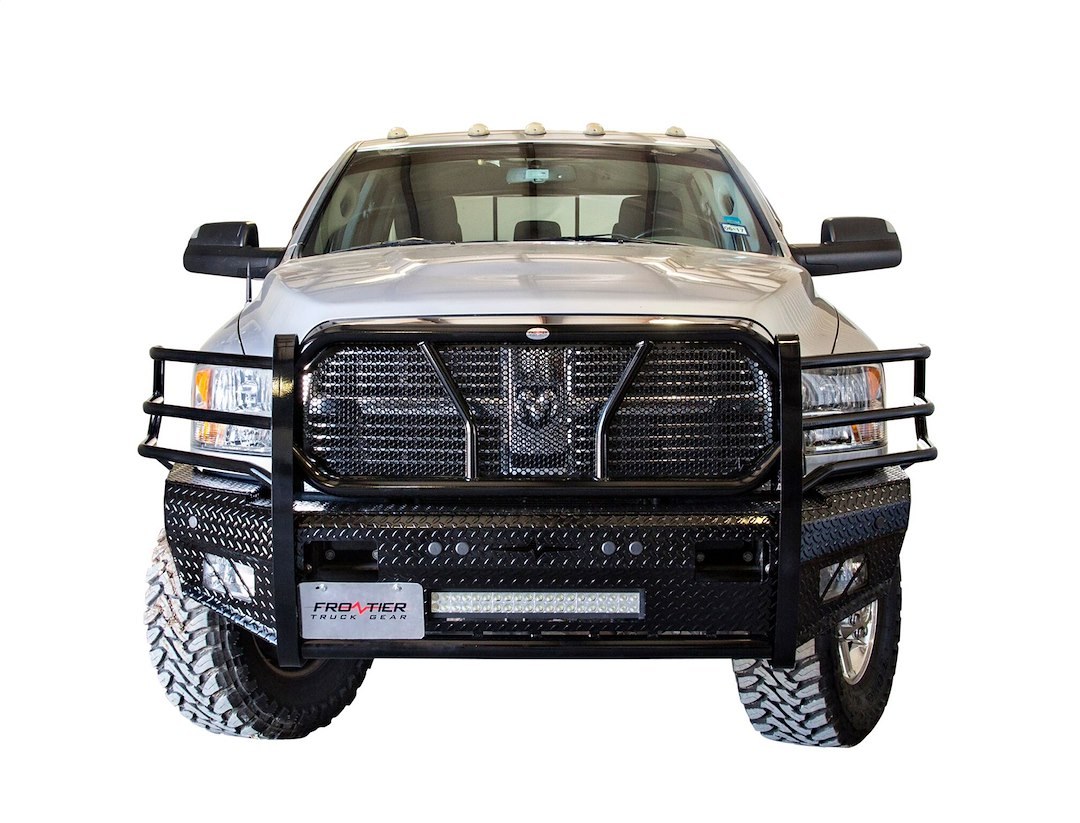 Frontier Truck Gear Bumper, Original, One Piece Design, Mounting Hardware Included, With Grille Guard, Without Winch Mount – 300-41-0007