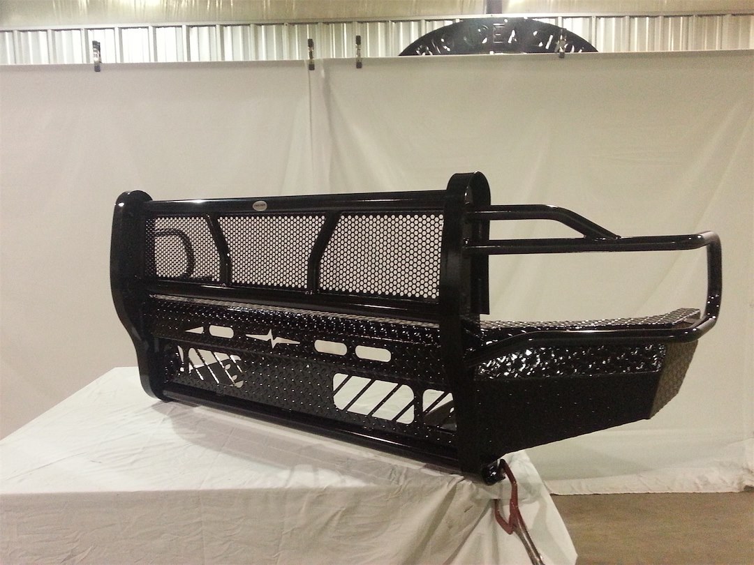Frontier Truck Gear Bumper, Original, One Piece Design, Mounting Hardware Included, With Grille Guard, Without Winch Mount – 300-49-8005