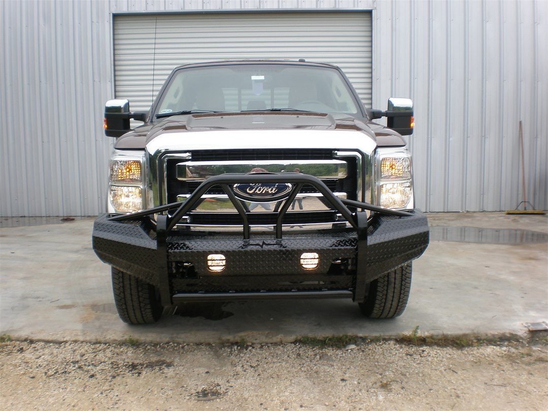 Frontier Truck Gear Bumper, Xtreme, One Piece Design, Mounting Hardware Included, With Bull Bar, With OEM Style Foglight Cutouts – 600-11-1005