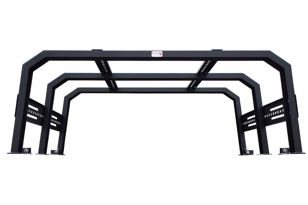 Fishbone Bed Cargo Rack, Tackle, 500 Pound Capacity, 21-5/8 Inch High, Bolt-On, Powder Coat, Black, Steel, Without Toolbox Mount – FB21219
