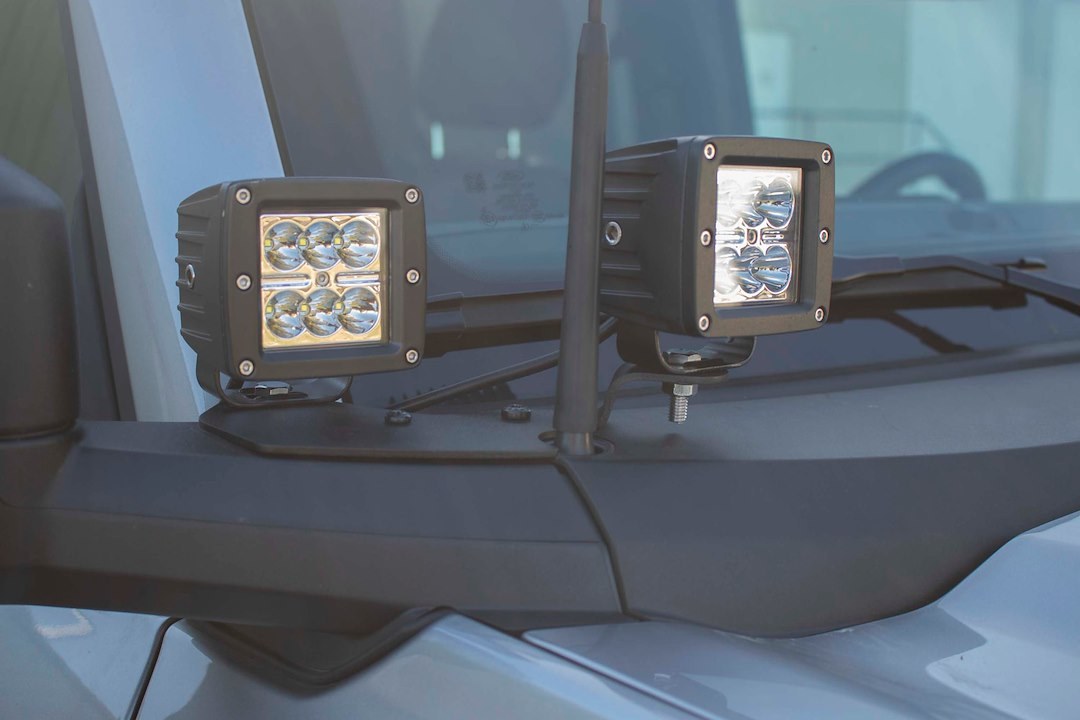 Fishbone Driving/ Fog Light Mounting Bracket, Cowl Mount, Powder Coated, Black, Steel, Set of 2 – FB21350