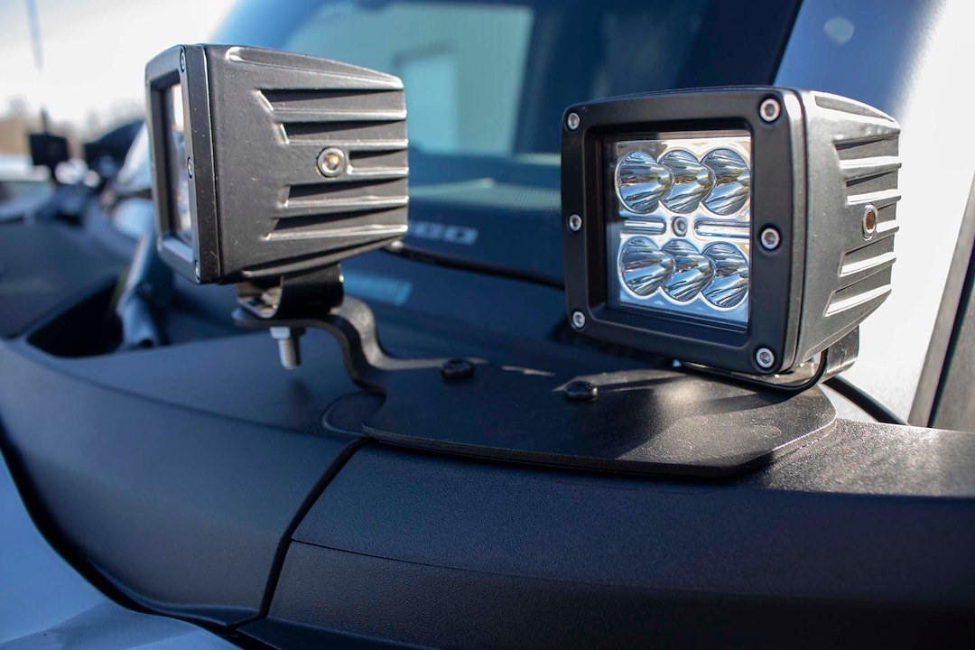 Fishbone Driving/ Fog Light Mounting Bracket, Cowl Mount, Powder Coated, Black, Steel, Set of 2 – FB21350