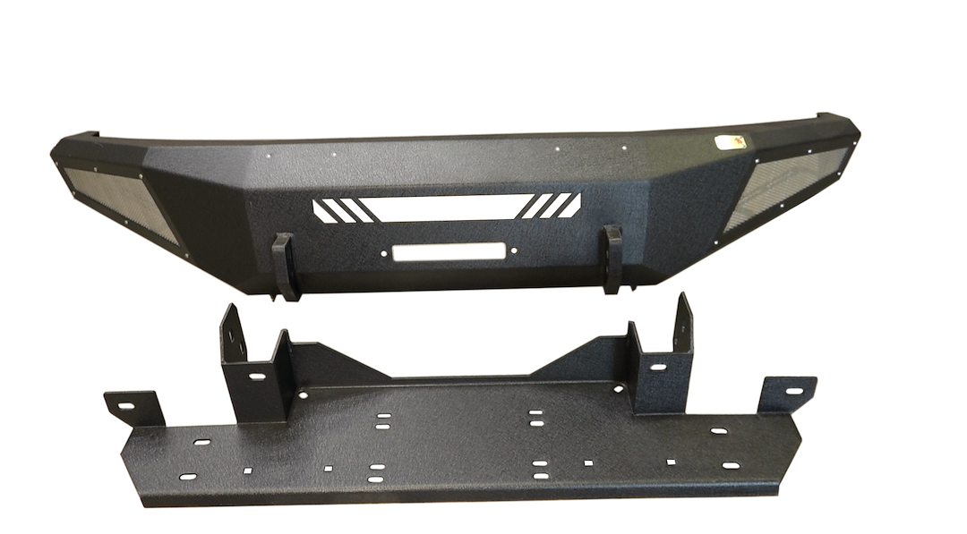 Fishbone Bumper, Pelican, Mounting Hardware Included, With Winch Mount for Up to 12000 Pound Winch, With 2 D-Ring Mounts – FB22347
