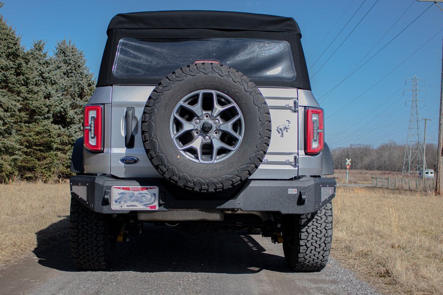 Fishbone Bumper, One Piece Design, Mounting Hardware Included, With 2 D-Ring Mounts, Without Inch Receiver Hitch, Powder Coated, Black – FB22360