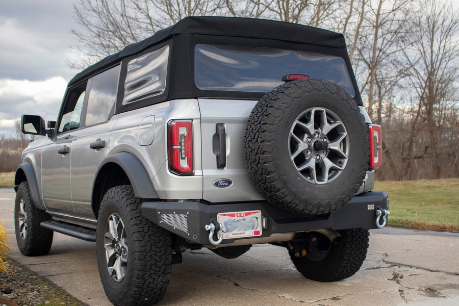 Fishbone Bumper, One Piece Design, Mounting Hardware Included, With 2 D-Ring Mounts, Without Inch Receiver Hitch, Powder Coated, Black – FB22360