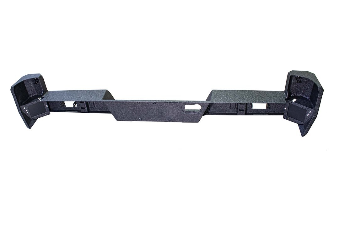 Fishbone Bumper, One Piece Design, Mounting Hardware Included, With 2 D-Rings, Without Receiver Hitch, Retains Factory Sensors – FB22361
