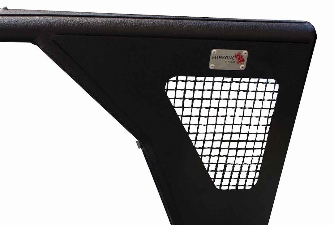 Fishbone Fender, Tube Style, Preforated Side Panel, Powder Coated, Black, Steel, Pair – FB23112