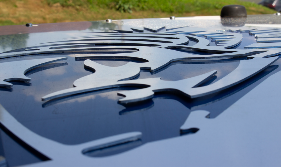 Fishbone Hood Vent, Bullhead, With Fishbone Logo, Raw, Aluminum – FB31134