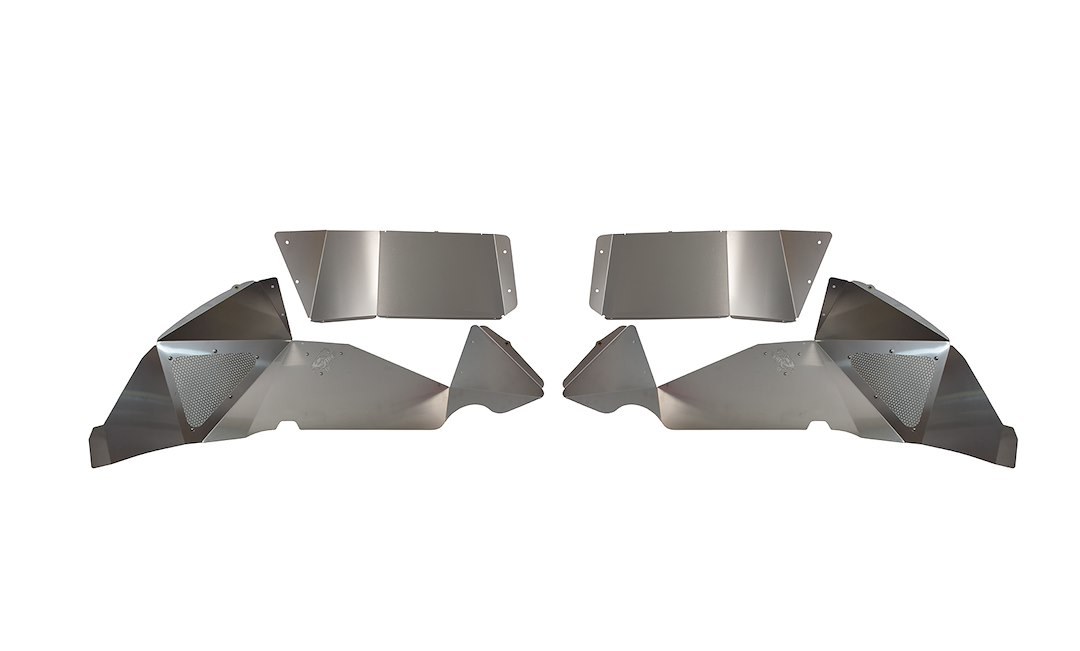 Fishbone Inner Fender, With Fishbone Logo, Powder Coated, Black Aluminum, Set of 2 – FB33130F