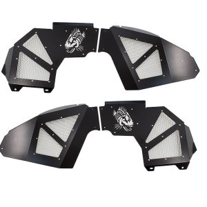 Fishbone Inner Fender, With Fishbone Logo, Powder Coated, Black Aluminum, Set of 2 – FB33130F
