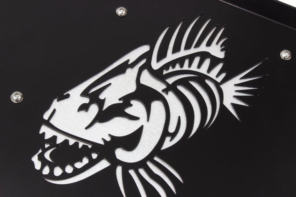 Fishbone Inner Fender, With Fishbone Logo, Powder Coated, Black Aluminum, Set of 2 – FB33130F