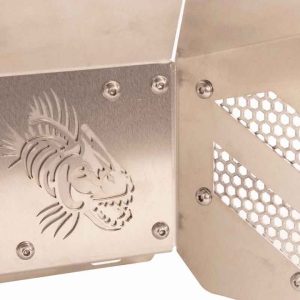 Fishbone Inner Fender, With Fishbone Logo, Mesh with Accents Plates, Raw, Aluminum, Set of 2 – FB33210R